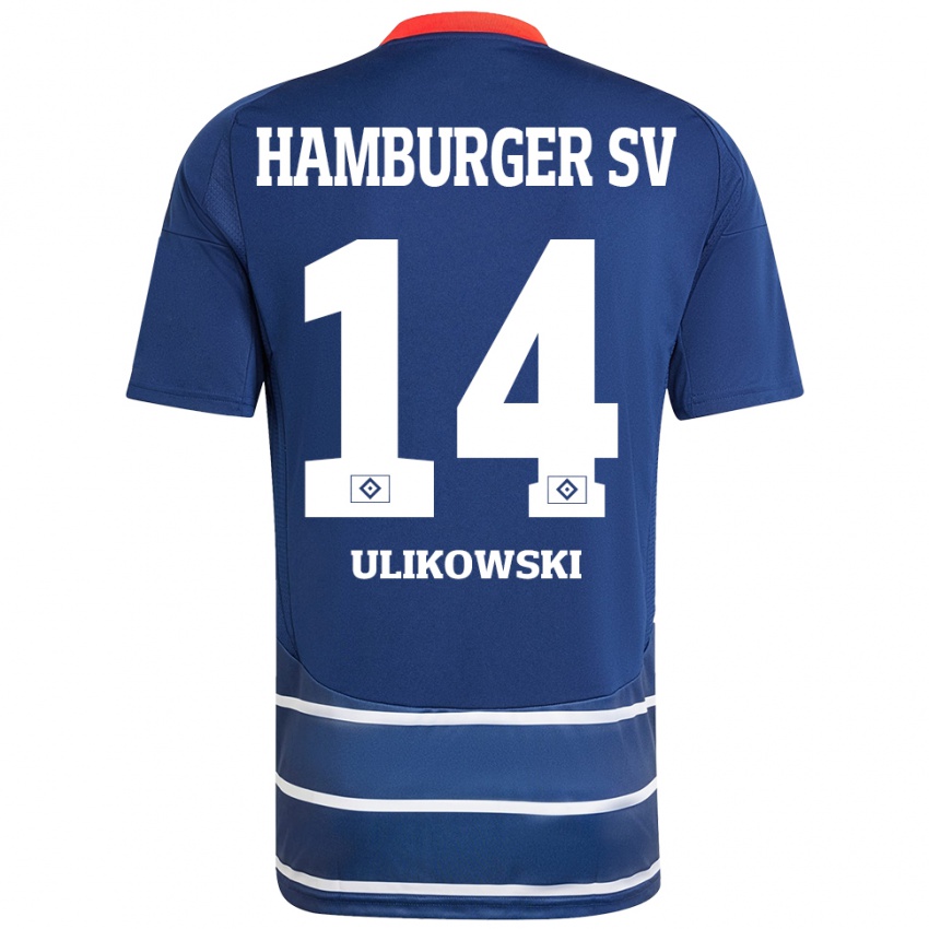 ילדים Felix Ulikowski #14 כחול כהה הרחק ג'רזי 2024/25 חולצה קצרה