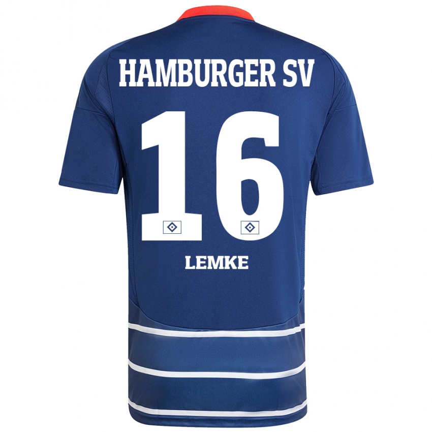 ילדים Louis Lemke #16 כחול כהה הרחק ג'רזי 2024/25 חולצה קצרה