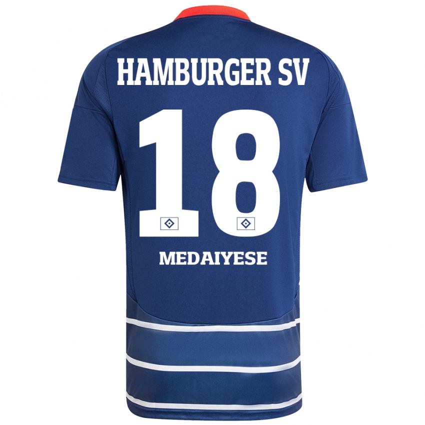 ילדים Olamide Medaiyese #18 כחול כהה הרחק ג'רזי 2024/25 חולצה קצרה