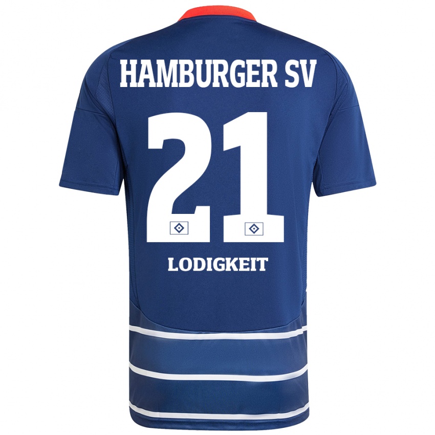 ילדים Luis Lodigkeit #21 כחול כהה הרחק ג'רזי 2024/25 חולצה קצרה