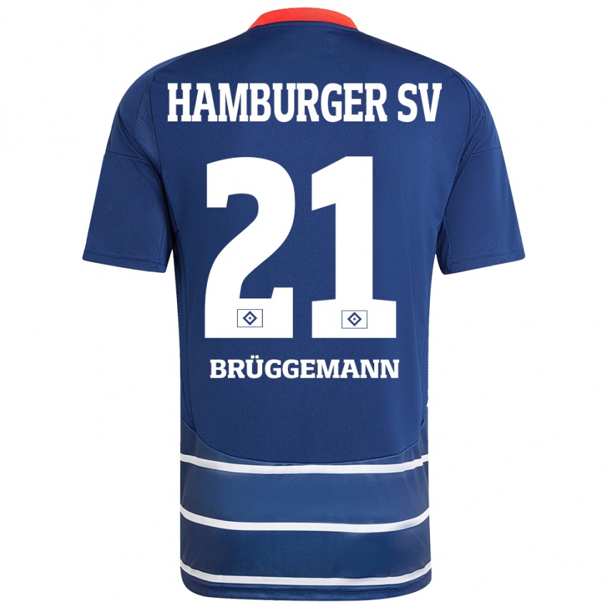 ילדים William Brüggemann #21 כחול כהה הרחק ג'רזי 2024/25 חולצה קצרה