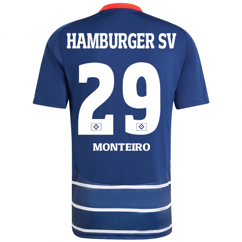 ילדים Alfa Monteiro #29 כחול כהה הרחק ג'רזי 2024/25 חולצה קצרה