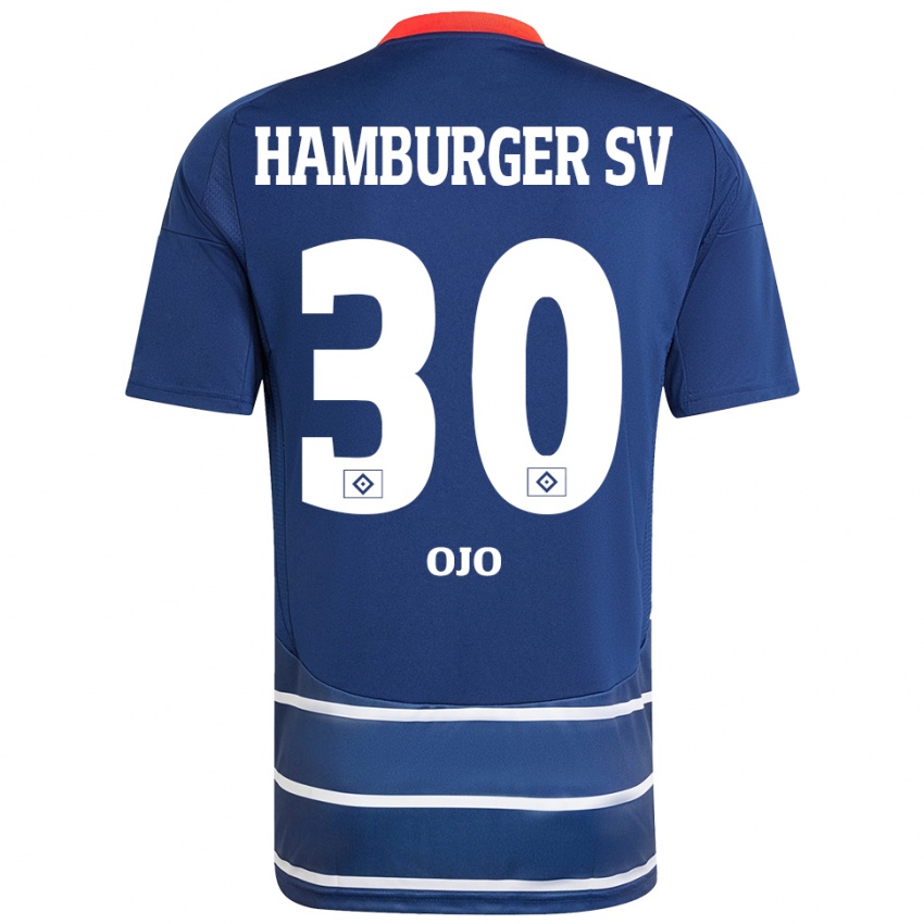 ילדים Kelvin Ojo #30 כחול כהה הרחק ג'רזי 2024/25 חולצה קצרה