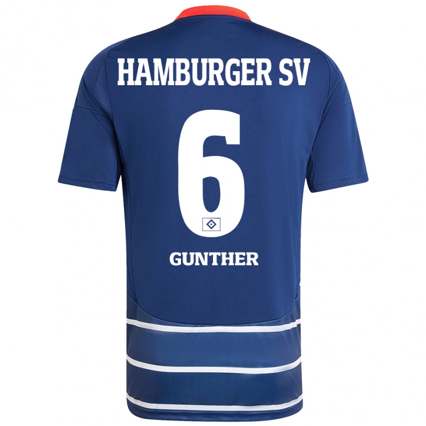 ילדים Hannah Günther #6 כחול כהה הרחק ג'רזי 2024/25 חולצה קצרה