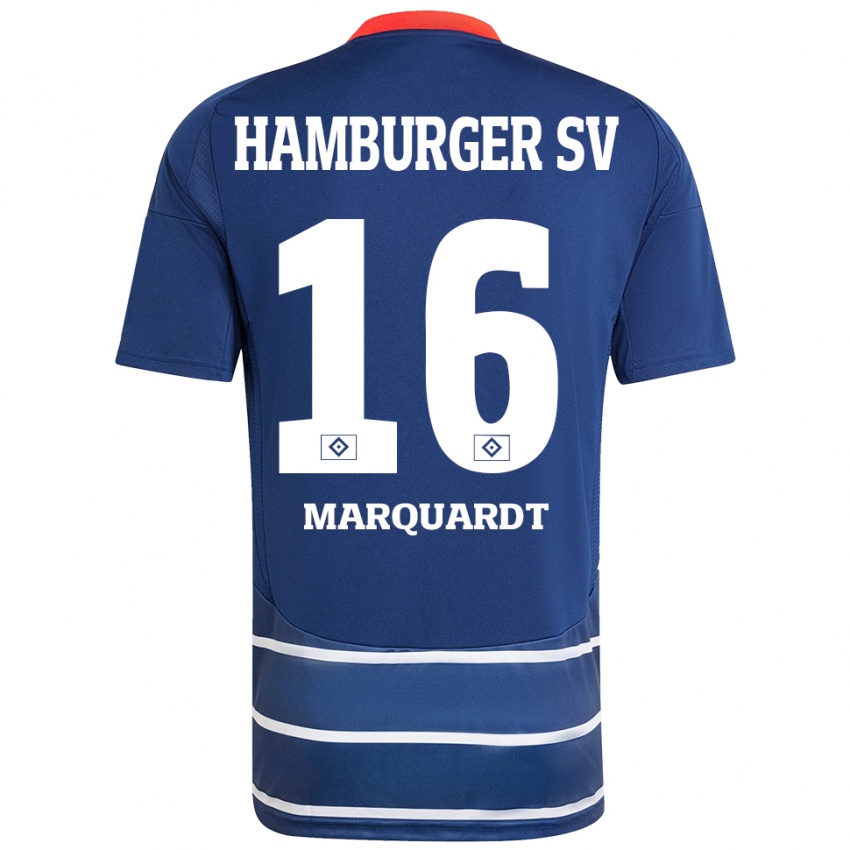ילדים Dana Marquardt #16 כחול כהה הרחק ג'רזי 2024/25 חולצה קצרה