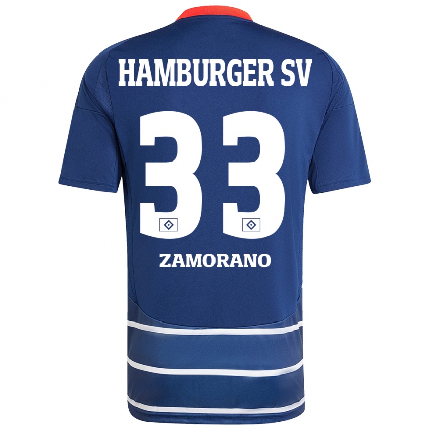 ילדים יולינה סמוראנו #33 כחול כהה הרחק ג'רזי 2024/25 חולצה קצרה