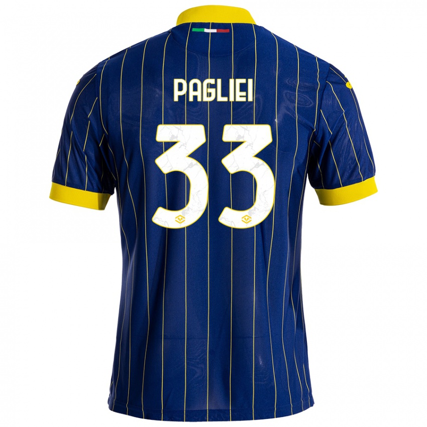 גברים Matteo Pagliei #33 כחול צהוב ג'רזי ביתית 2024/25 חולצה קצרה