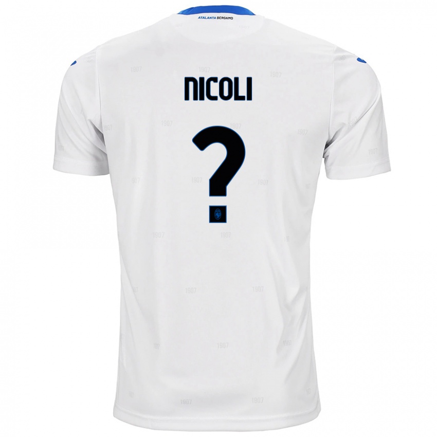 גברים Andrea Nicoli #0 לָבָן הרחק ג'רזי 2024/25 חולצה קצרה