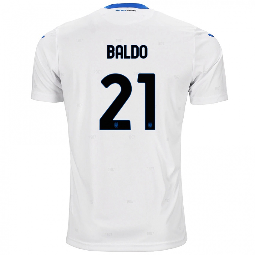 גברים Nicolò Baldo #21 לָבָן הרחק ג'רזי 2024/25 חולצה קצרה