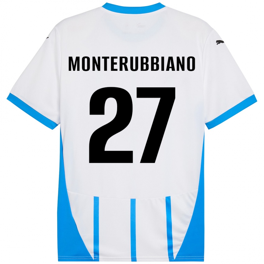 גברים Valeria Monterubbiano #27 כחול לבן הרחק ג'רזי 2024/25 חולצה קצרה