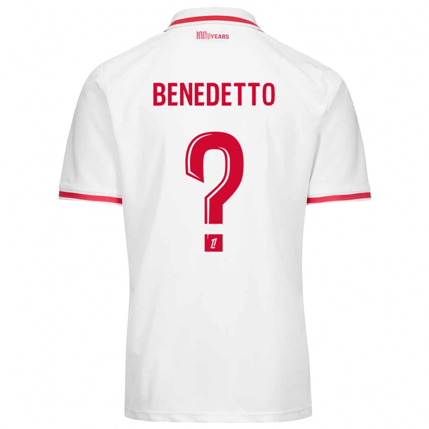 נשים Antéo Benedetto #0 לבן אדום ג'רזי ביתית 2024/25 חולצה קצרה