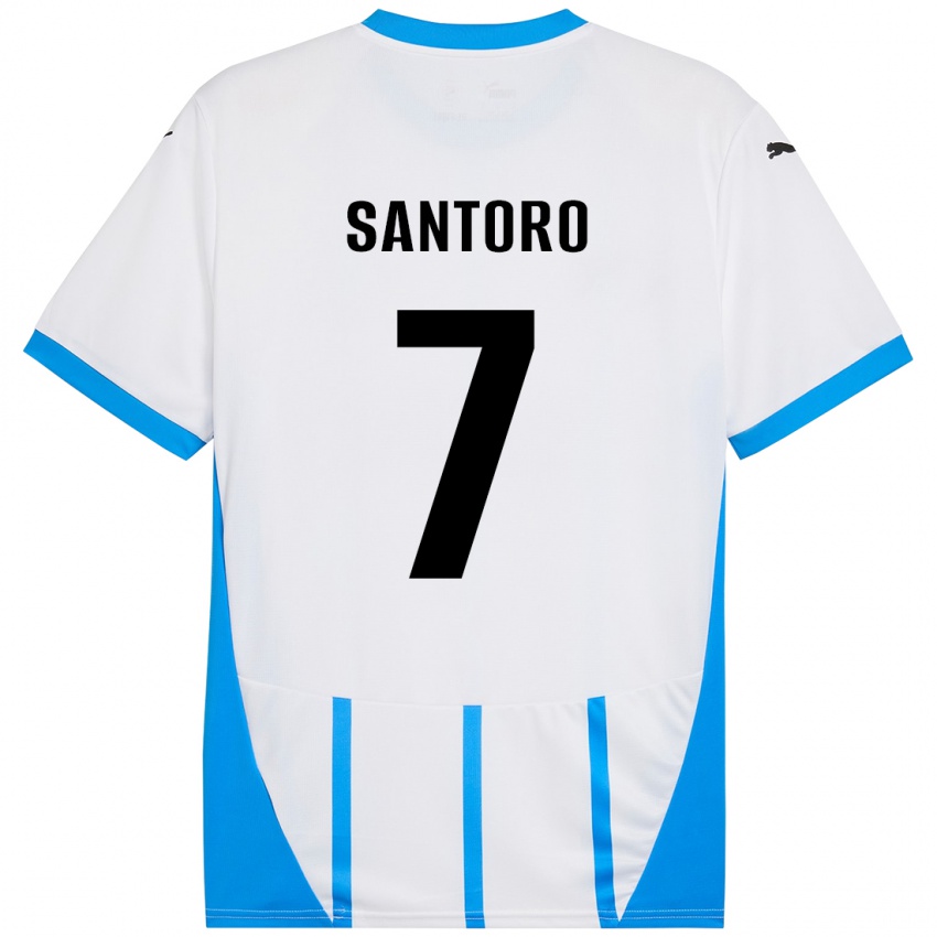 נשים Erika Santoro #7 כחול לבן הרחק ג'רזי 2024/25 חולצה קצרה