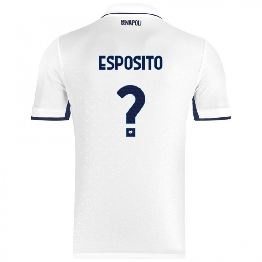 נשים Mattia Esposito #0 כחול רויאל לבן הרחק ג'רזי 2024/25 חולצה קצרה