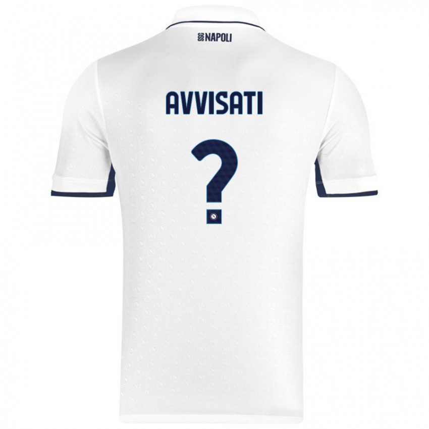 נשים Domenico Avvisati #0 כחול רויאל לבן הרחק ג'רזי 2024/25 חולצה קצרה