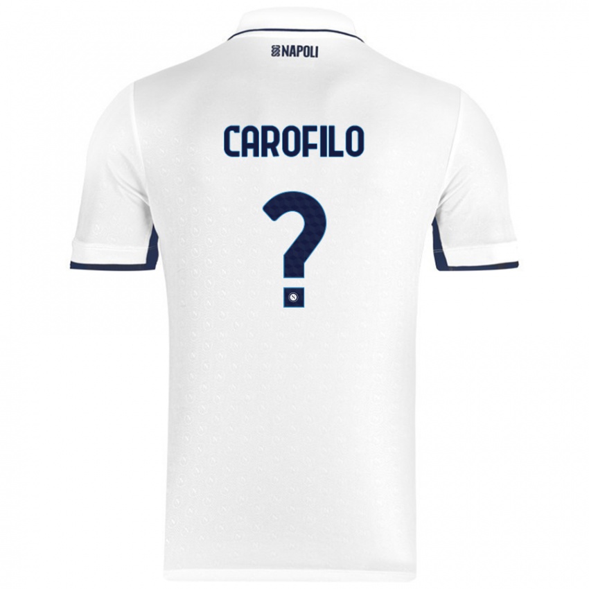 נשים Salvatore Carofilo #0 כחול רויאל לבן הרחק ג'רזי 2024/25 חולצה קצרה
