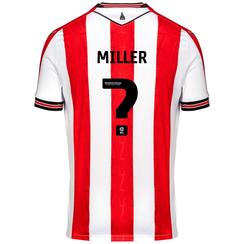 ילדים Tom Miller #0 אדום לבן ג'רזי ביתית 2024/25 חולצה קצרה