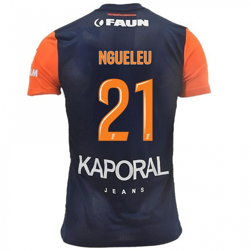 ילדים Nina Ngueleu #21 כתום כחול נייבי ג'רזי ביתית 2024/25 חולצה קצרה