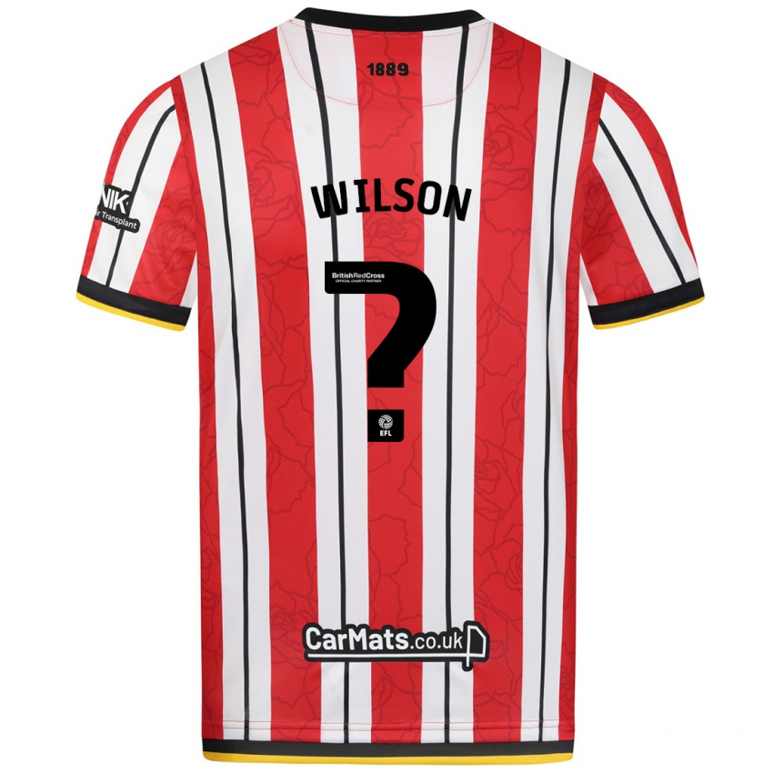 ילדים Kemall Wilson #0 פסים לבנים אדומים ג'רזי ביתית 2024/25 חולצה קצרה