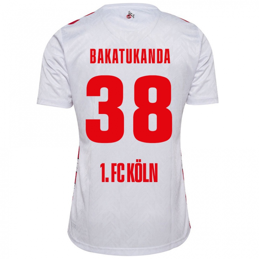 ילדים Elias Bakatukanda #38 לבן אדום ג'רזי ביתית 2024/25 חולצה קצרה