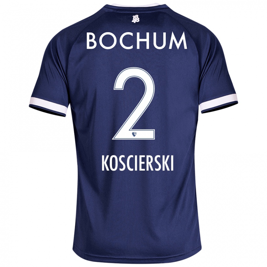 ילדים Kacper Koscierski #2 כחול כהה ג'רזי ביתית 2024/25 חולצה קצרה