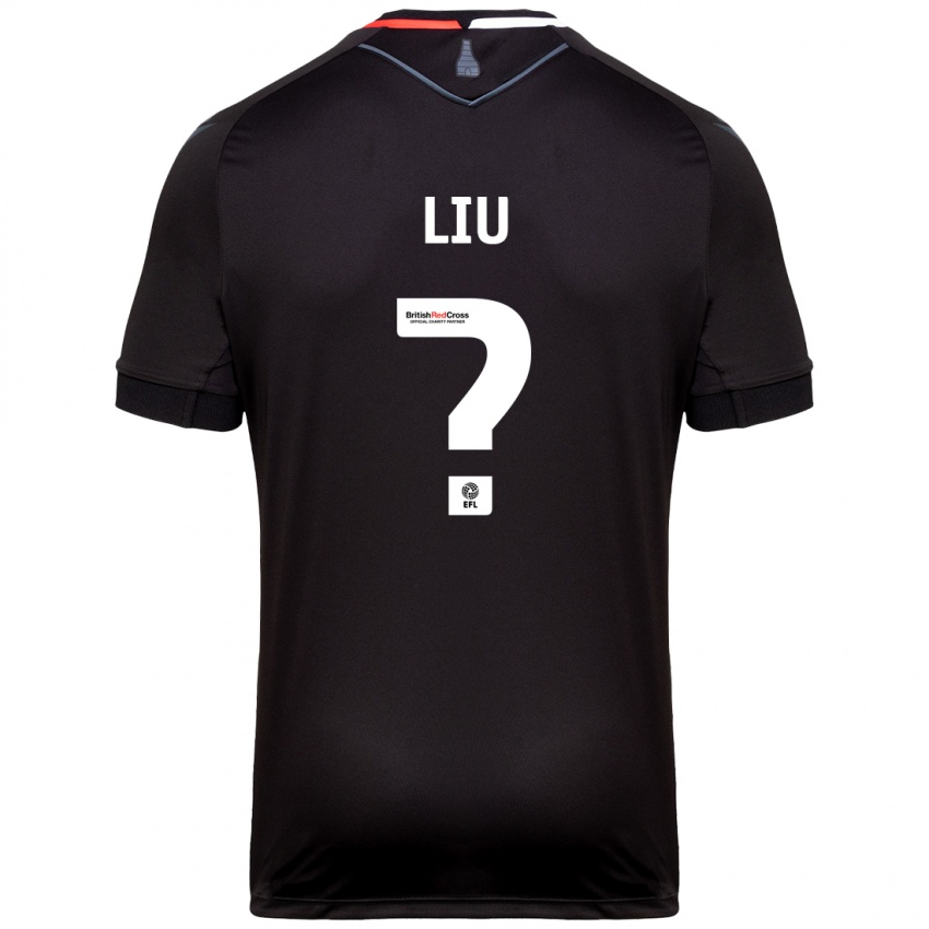 ילדים Ryan Liu #0 שָׁחוֹר הרחק ג'רזי 2024/25 חולצה קצרה