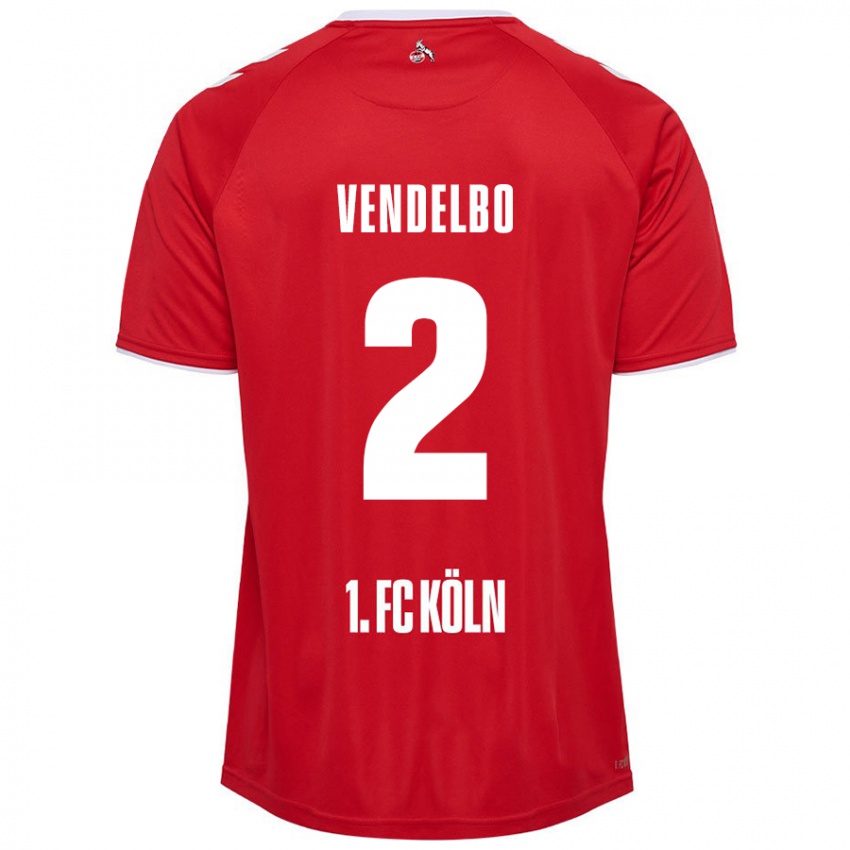 ילדים Sofie Vendelbo #2 אדום לבן הרחק ג'רזי 2024/25 חולצה קצרה
