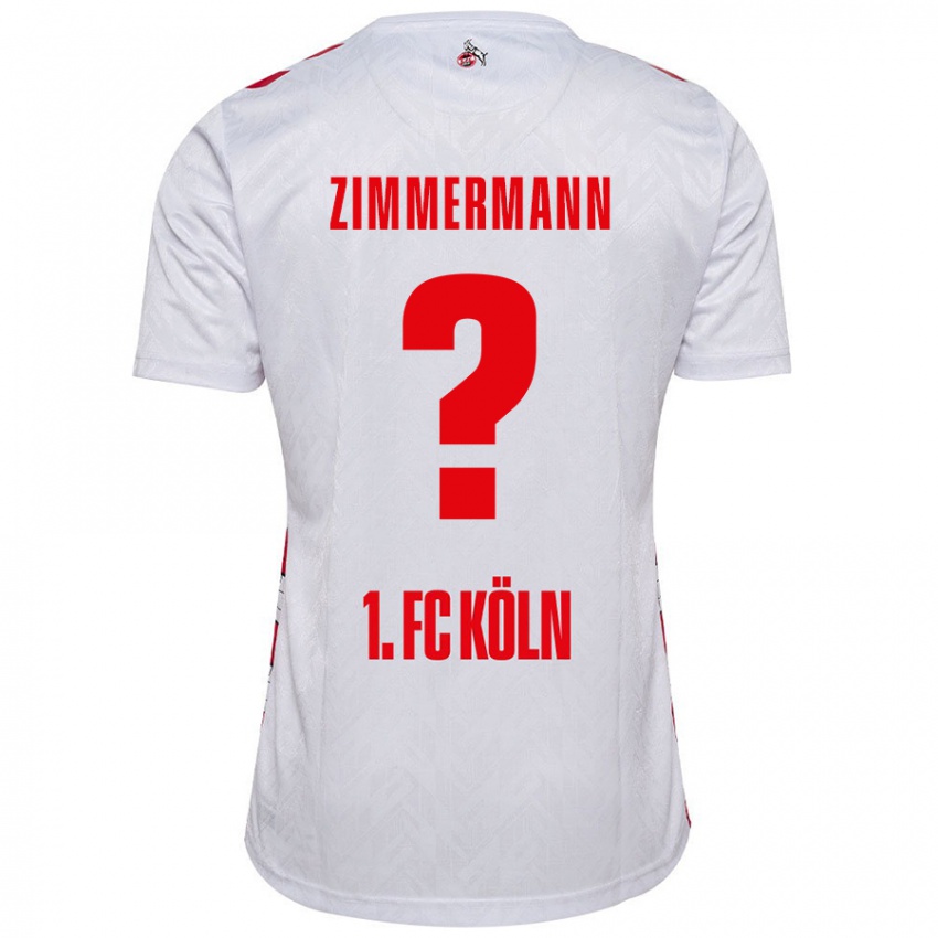 גברים Nick Zimmermann #0 לבן אדום ג'רזי ביתית 2024/25 חולצה קצרה