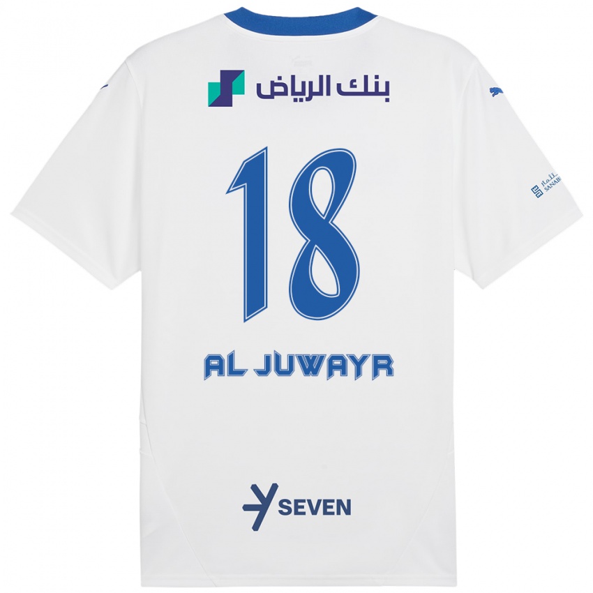 גברים מוסאב אל-ג'וואר #18 כחול לבן הרחק ג'רזי 2024/25 חולצה קצרה