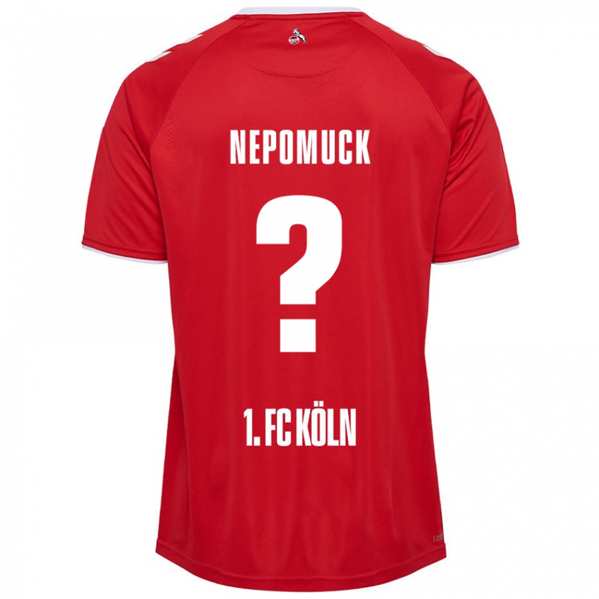 גברים Simon Nepomuck #0 אדום לבן הרחק ג'רזי 2024/25 חולצה קצרה