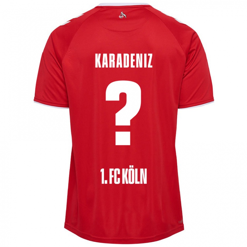 גברים Thierry Karadeniz #0 אדום לבן הרחק ג'רזי 2024/25 חולצה קצרה