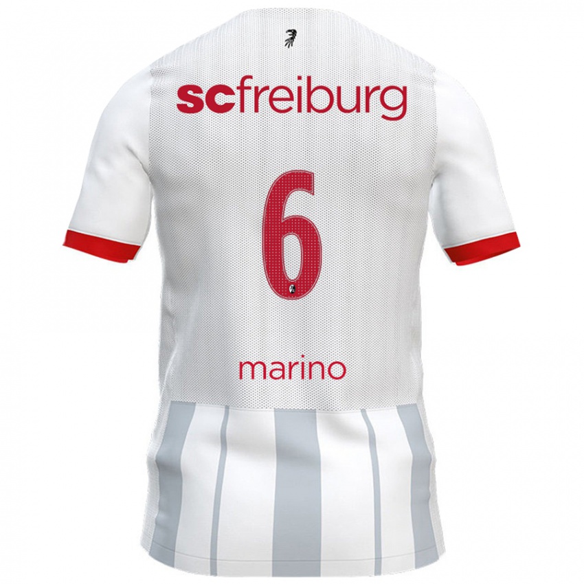 גברים Luca Marino #6 לבן אפור הרחק ג'רזי 2024/25 חולצה קצרה