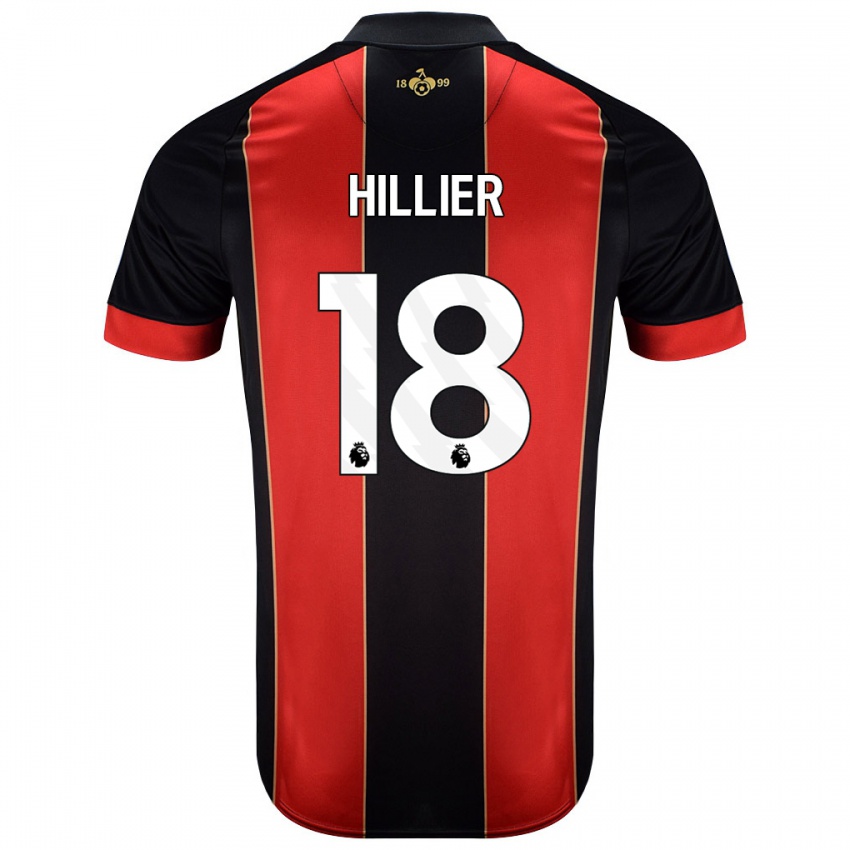 נשים Gemma Hillier #18 אדום שחור ג'רזי ביתית 2024/25 חולצה קצרה