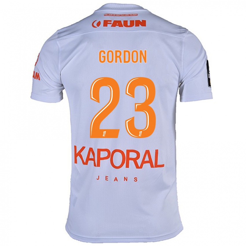 נשים Sh'nia Gordon #23 לָבָן הרחק ג'רזי 2024/25 חולצה קצרה
