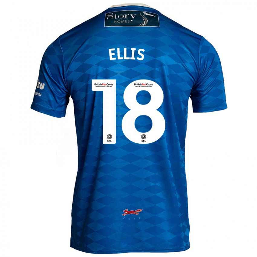 ילדים Jack Ellis #18 כְּחוֹל ג'רזי ביתית 2024/25 חולצה קצרה
