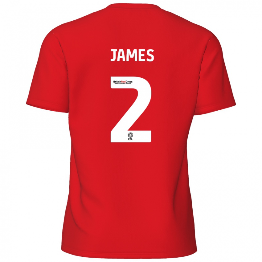 ילדים Tom James #2 אָדוֹם ג'רזי ביתית 2024/25 חולצה קצרה