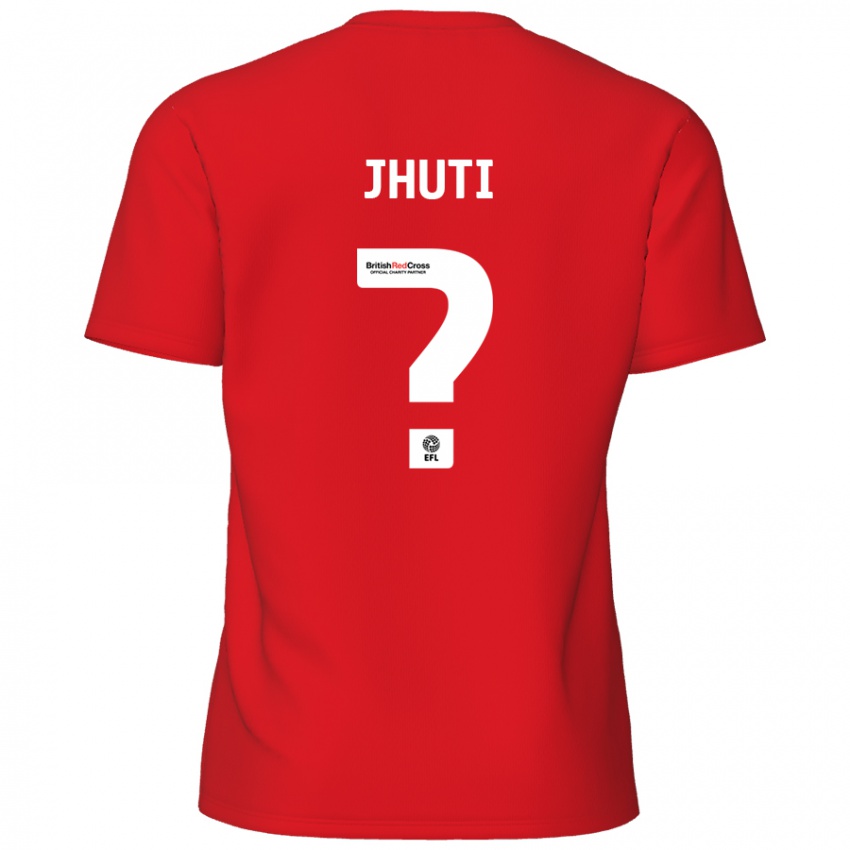 ילדים Reece Jhuti #0 אָדוֹם ג'רזי ביתית 2024/25 חולצה קצרה