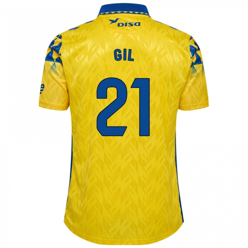 ילדים Iván Gil #21 צהוב כחול ג'רזי ביתית 2024/25 חולצה קצרה