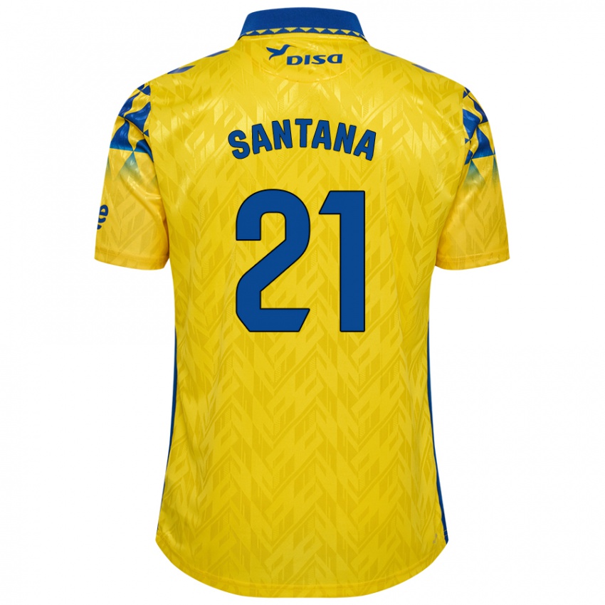 ילדים Yadam Santana #21 צהוב כחול ג'רזי ביתית 2024/25 חולצה קצרה