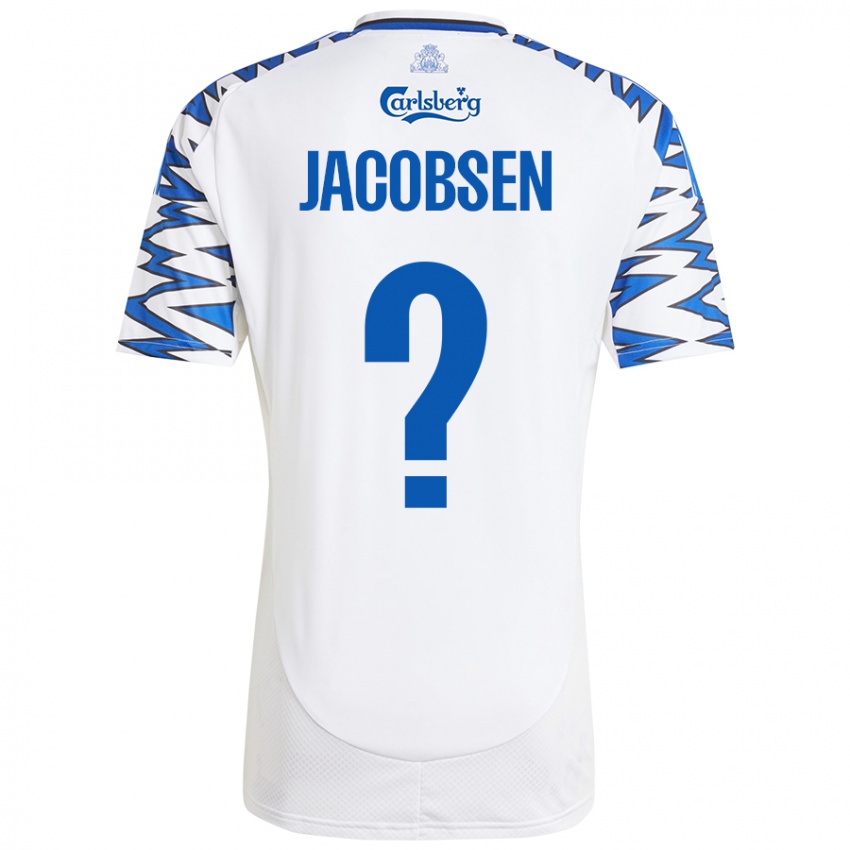 ילדים Holger Jacobsen #0 לבן כחול שמיים ג'רזי ביתית 2024/25 חולצה קצרה