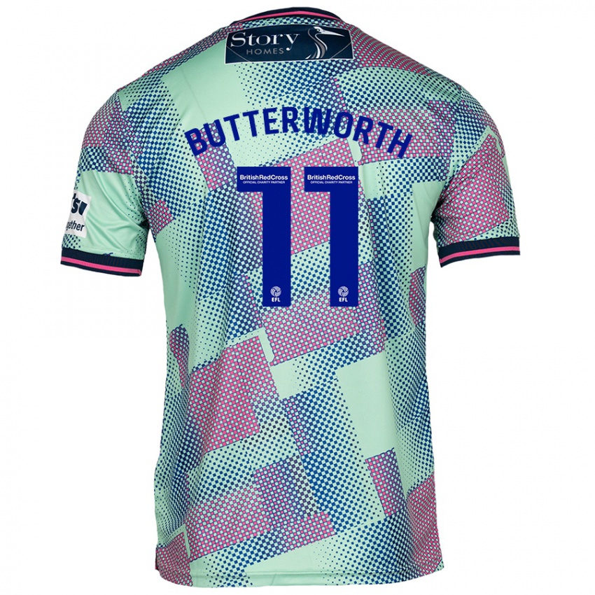 ילדים Daniel Butterworth #11 יָרוֹק הרחק ג'רזי 2024/25 חולצה קצרה