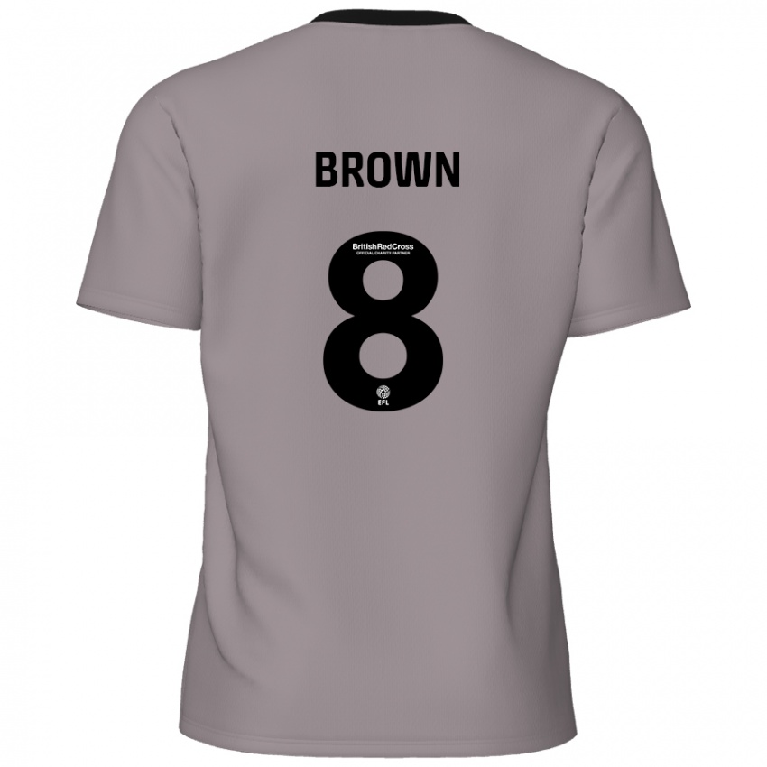 ילדים Jordan Brown #8 אָפוֹר הרחק ג'רזי 2024/25 חולצה קצרה