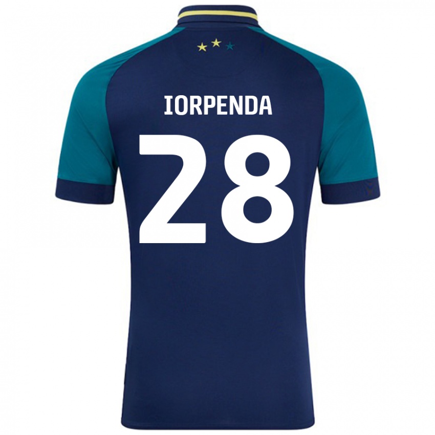 ילדים Tom Iorpenda #28 נייבי ירוק כהה הרחק ג'רזי 2024/25 חולצה קצרה