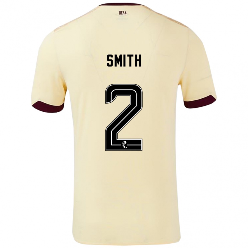 ילדים Lucas Smith #2 קרם בורדו הרחק ג'רזי 2024/25 חולצה קצרה