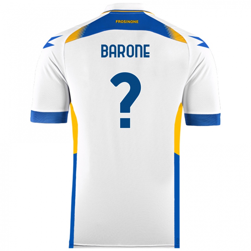 ילדים Filippo Barone #0 לָבָן הרחק ג'רזי 2024/25 חולצה קצרה