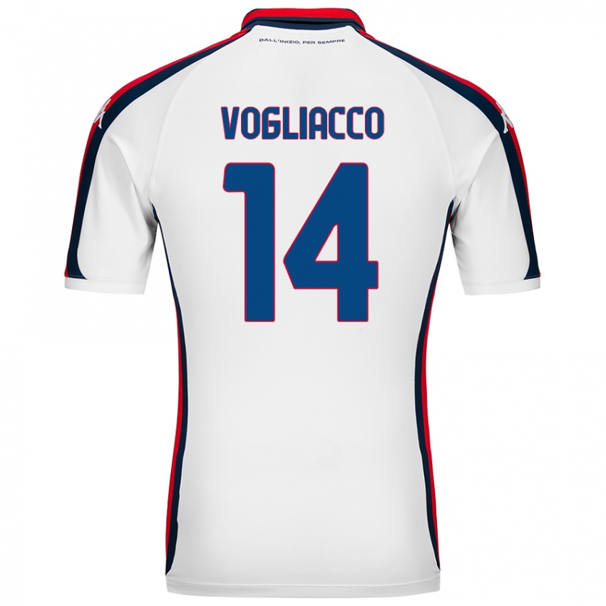 ילדים Alessandro Vogliacco #14 לָבָן הרחק ג'רזי 2024/25 חולצה קצרה