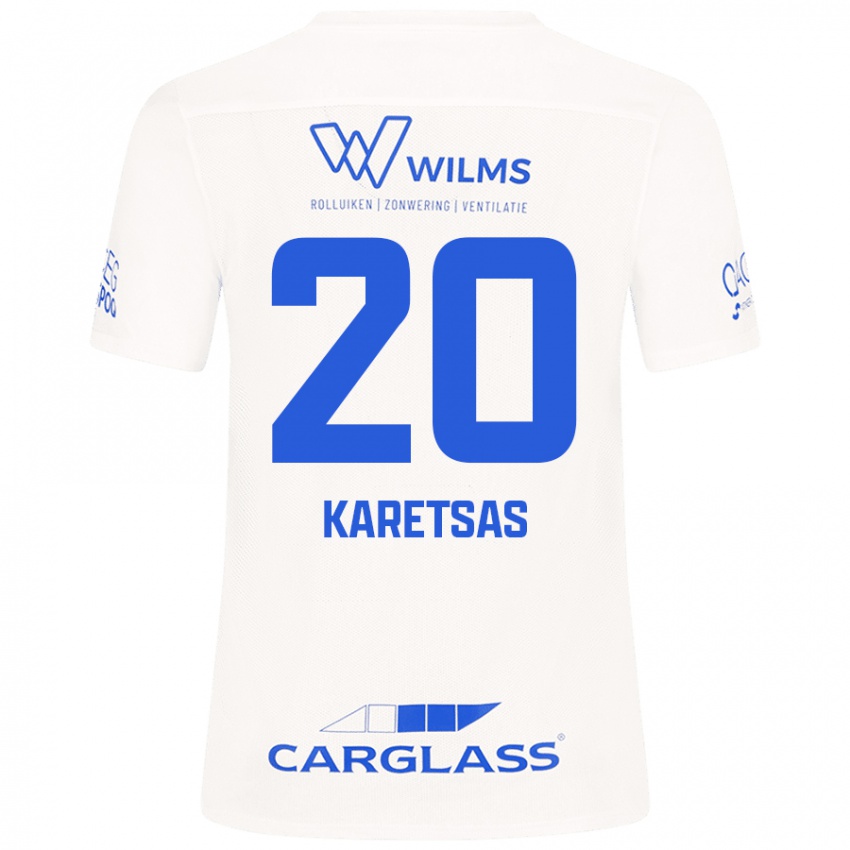 ילדים Konstantinos Karetsas #20 לָבָן הרחק ג'רזי 2024/25 חולצה קצרה