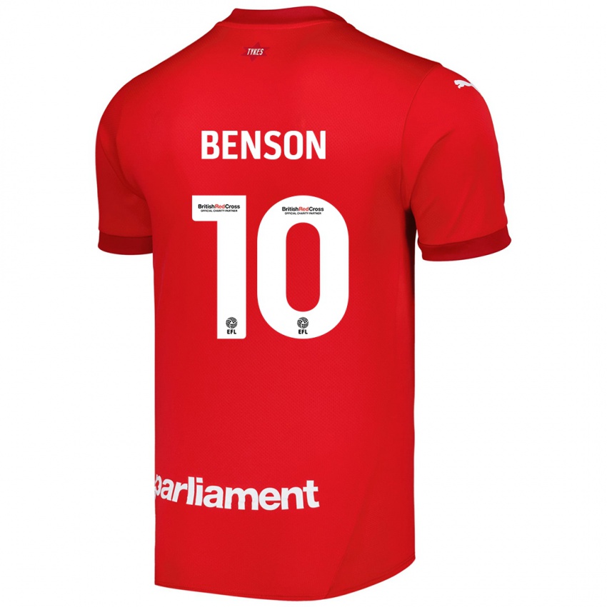 גברים Josh Benson #10 אָדוֹם ג'רזי ביתית 2024/25 חולצה קצרה