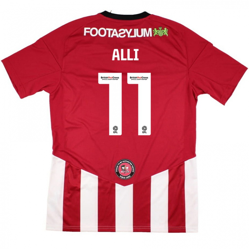 גברים Millenic Alli #11 אדום לבן ג'רזי ביתית 2024/25 חולצה קצרה