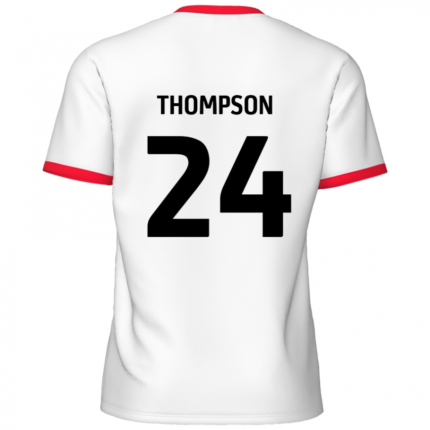 גברים Ben Thompson #24 לבן אדום ג'רזי ביתית 2024/25 חולצה קצרה