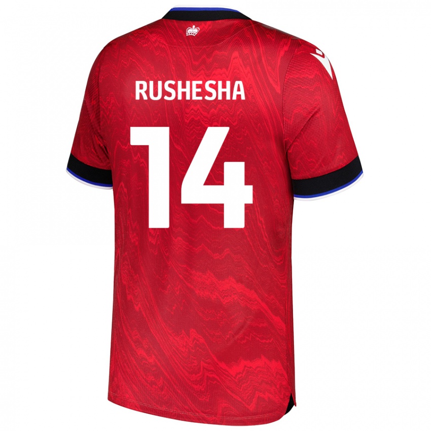 גברים Tivonge Rushesha #14 אדום שחור הרחק ג'רזי 2024/25 חולצה קצרה
